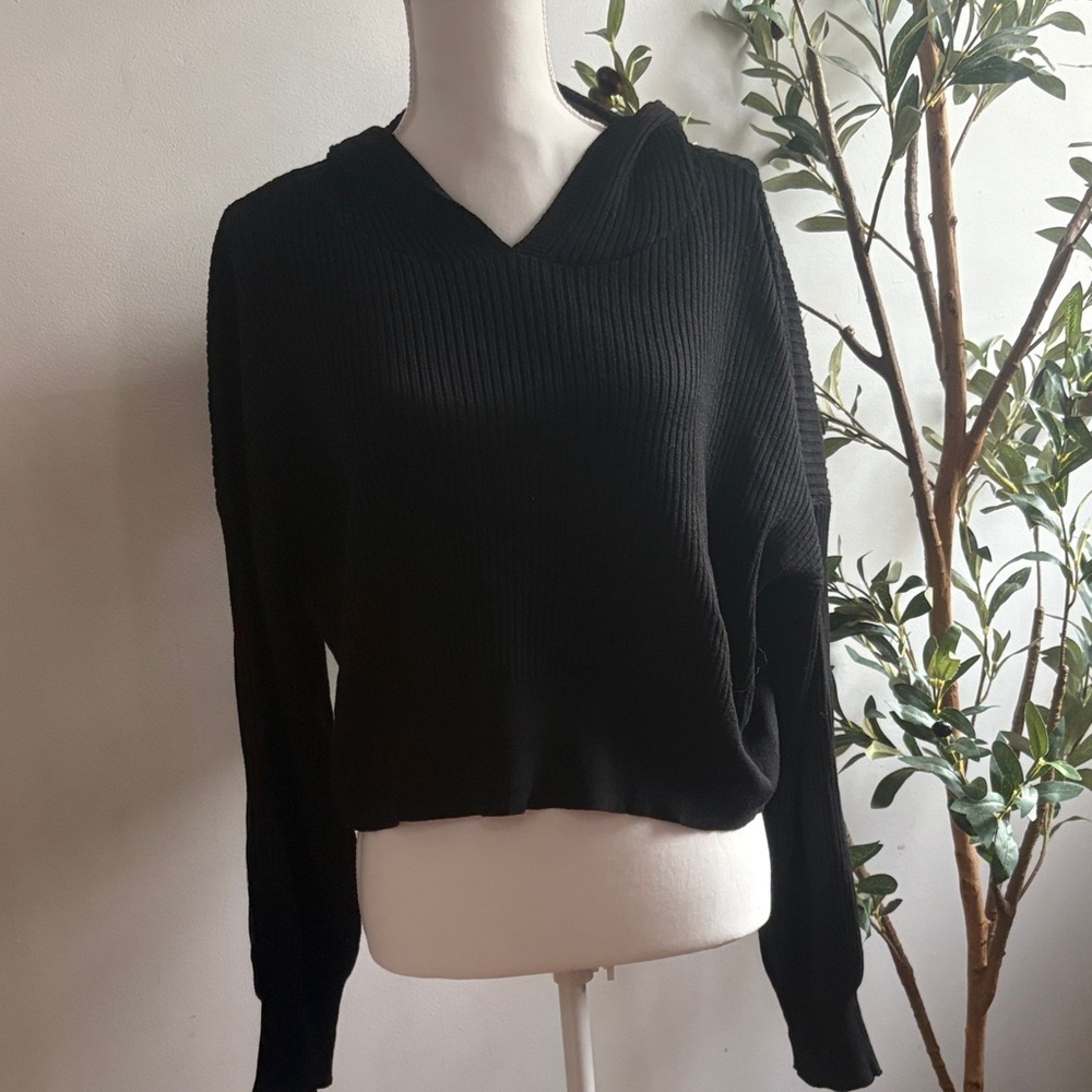 Pink Rose Charcoal V-Neck Sweater